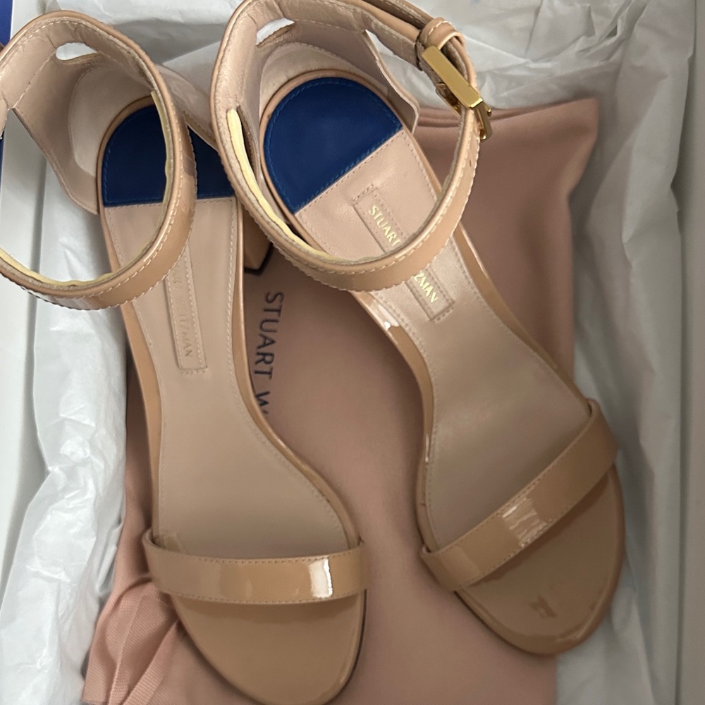 Stuart Weitzman Nude Patent Heels
